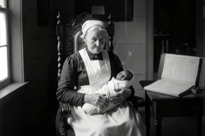 Este retrato de 1886 de una partera y un bebé parece cariñoso hasta que se nota el registro.