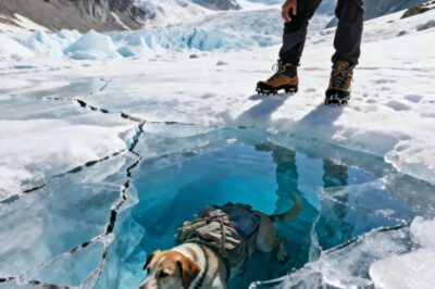 Lo encontraron inmóvil dentro del glaciar… y el perro llevaba una carga que no debía existir.