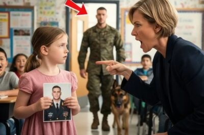 Maestra se burla de niña Tu papá es solo un marine, no es importante — Se congela cuando entra con