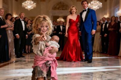 Un multimillonario celebraba su compromiso… hasta que una niña sin hogar irrumpió en la fiesta con un bebé en brazos y señaló a la novia, dejando a toda la sala helada…