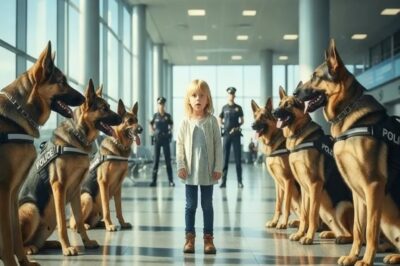 14 perros policía rodean a una veterana en el aeropuerto. ¡Lo que sucedió después sorprendió a todos