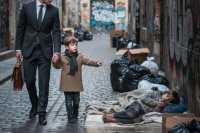 “¡Papá, detén el auto! Esos niños en la basura… son idénticos a mí”