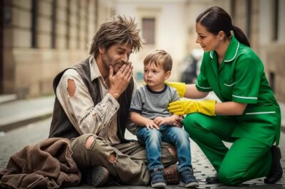 MILLONARIO FINGE SER MENDIGO BUSCANDO MADRE PARA SU HIJO… LA EMPLEADA LO SALVÓ