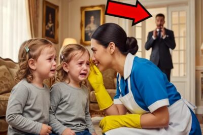 LAS GEMELAS DEL MILLONARIO VIUDO LLORABAN SIN PARAR… HASTA QUE LA SIRVIENTA LES SUSURRÓ ESTO