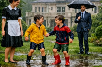 El millonario volvió exhausto del viaje… y lo que vio a la nueva mucama haciendo con sus hijos bajo