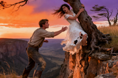 Young Farmer Finds Millionaire Bride Clinging to Tree on Edge of Cliff… What He Does Next… 