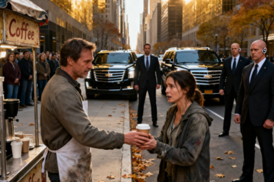 A Single Dad Gave Poor Woman Coffee Each Morning — Until Men in Suits Showed Up With Bodyguards !