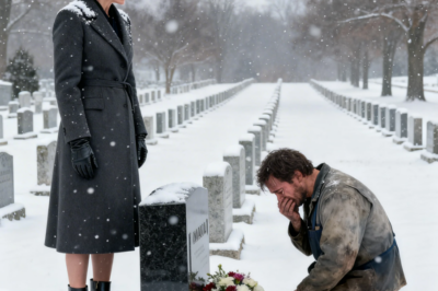 Millionaire Visits Her Father’s Grave, Only to Find a Poor Single Dad Janitor Crying There !