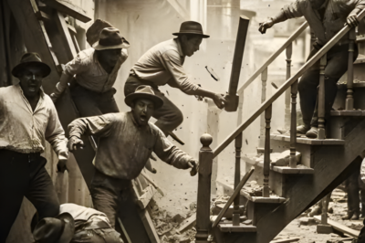 Cuando los albañiles rompieron la escalera en Hidalgo,sus gritos se oyeron a siete casa de distancia