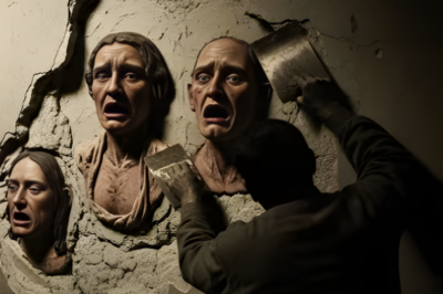 Cuando los pintores rasparon la pared en Zacatecas, aparecieron retratos hechos con piel humana