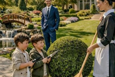 EL MILLONARIO VOLVIÓ ANTES DE SU VIAJE… Y LO QUE ENCONTRÓ EN EL JARDÍN LO DEJÓ SIN PALABRAS