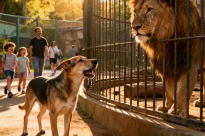 “El perro lloró fuera de la jaula del león — entonces la puerta se abrió de repente…”