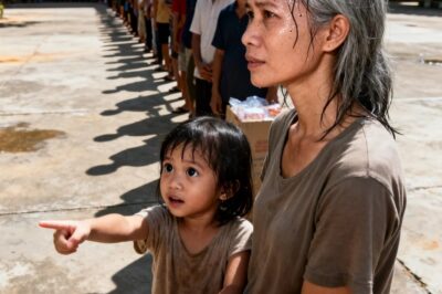 Madre e hija estaban haciendo fila para recibir regalos de caridad, cuando de repente la hija señaló a la otra persona y dijo: “¡Ese es mi papá!”