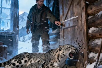 Una leopardo de las nieves madre sostiene a su cría y llama a la puerta pidiendo ayuda. Lo que sucede después te sorprenderá | Rescate de animales