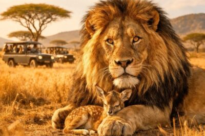 El león iba a devorar al bebé antílope… pero hizo algo que sorprendió a los turistas