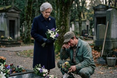 La multimillonaria solitaria visita la tumba de su hija… y encuentra a un conserje llorando allí con