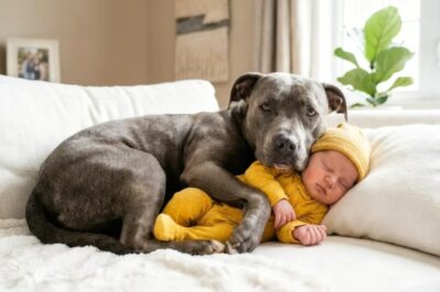 El perro siempre escondía al bebé… Cuando la madre descubrió la razón — ¡quedó en shock!