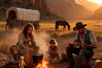 «¡Vienes conmigo!», dijo el vaquero al ver a la viuda embarazada luchando por tirar del carro con…