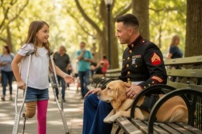 “¿Puedo sentarme aquí?”, preguntó una niña discapacitada a un marine de EE. UU. y a su perro — ….