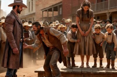 Una viuda con trillizos iba a ser vendida por la deuda de su esposo… hasta que un ranchero habló