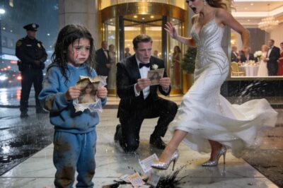 At His Lavish Engagement Party, a Soaked Little Girl Clutched an Old Photo and Begged to See the Billionaire Groom—Seconds Later, He Looked at Her Face, Dropped to His Knees in the Rain, and Realized She Was His Daughter