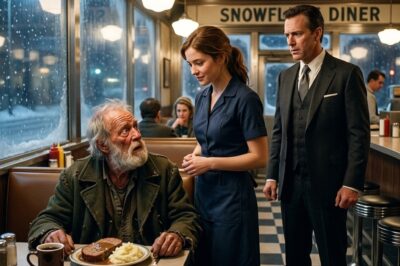 The Waitress Bought a Homeless Old Man Dinner—Then the Wealthy Stranger in the Corner Heard Him Whisper a Name He Hadn’t Heard in 22 Years