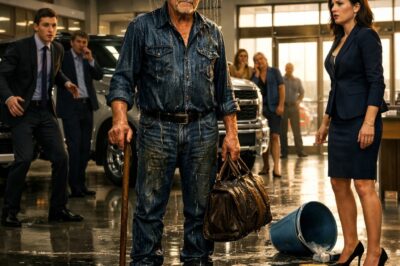 She Threw a Bucket of Water on an Old Man in Front of the Whole Dealership No One Realized He Was the One Person Who Could Destroy Everything by Walking Out