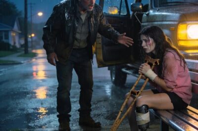 He Found a One-Legged Stranger Freezing at a Bus Stop—Months Later, the Black Car Outside His Apartment Revealed Who She Really Was