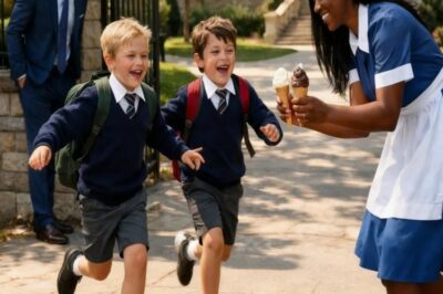 Un multimillonario olvidó a sus hijos en la escuela… pero cuando llegó a casa, encontró a la empleada doméstica teniéndolos en brazos.