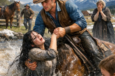 She Was Drowning In The Swollen Creek After Spring Thaw, The Cowboy Rode In And Pulled Her Out !