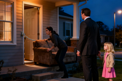 Little Girl Asked, “Can You Fix Our Door Mommy’s Scared”—The CEO Next Door Showed Up at Midnight…