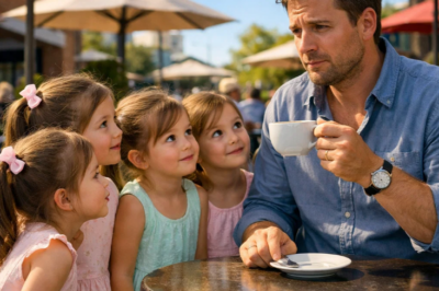 Single Dad Was Having Tea Alone—Until CEO’s Quadruplet Girls Whispered: “Pretend You’re Our Father.” !
