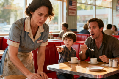 She Cleaned the Table Silently — The Boy Said, “Daddy, Look, It’s Her Again” !