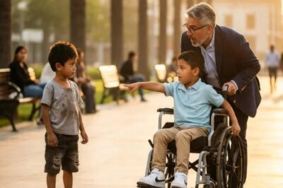 “PAPÁ… ¿POR QUÉ NOS ESTÁ MIRANDO” — DIJO EL NIÑO… LO QUE EL MILLONARIO HIZO LO CAMBIÓ TODO