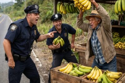 POLICÍAS QUISIERON LLEVARSE PLÁTANOS GRATIS AL VERLO VULNERABLE — NO SABÍAN CON QUIÉN SE METÍAN