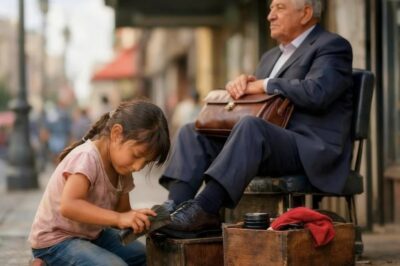 MILLONARIO OBSERVA A NIÑA LIMPIANDO ZAPATOS EN LA CALLE… LO QUE ELLA GUARDABA LO CONMOVIÓ