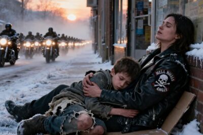 Homeless Boy Helped a Frozen Hell’s Angel Wife — Next Day 4,000 Riders Showed Up Outside.