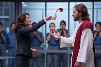 “¡CÁLLATE, IDIOTA!” UNA MILLONARIA LE ARROJÓ CAFÉ HIRVIENDO… ERA JESÚS EN FORMA HUMANA