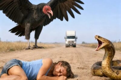 Camionero solo ve a zopilote y serpiente PELEANDO por joven desmayada…