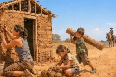 Granjero viudo encuentra a una FAMILIA construyendo una CASA DE BARRO en el camino… y lo que hace