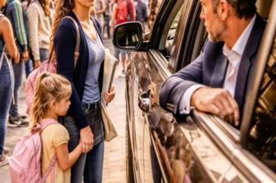 MILLONARIO VE A LA NIÑERA EN FILA DE ESCUELA PÚBLICA… Y ENTIENDE A SUS HIJAS TARDE  