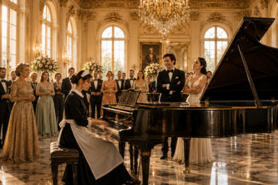 Todos rieron cuando el joven millonario retó cruelmente a la sirvienta a sentarse frente al viejo piano de la mansión,…