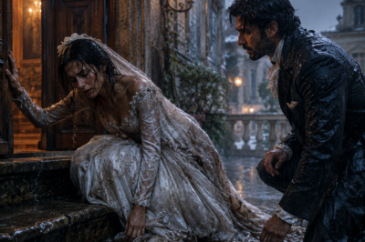 Vestida de novia y temblando bajo la lluvia, la joven nuera llegó a la mansión del duque antes del amanecer, aunque el verdadero…