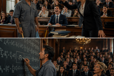 Todos rieron cuando la profesora humilló públicamente al humilde padre soltero que limpiaba los pasillos de la universidad,…
