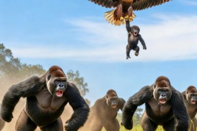 Águila secuestra a un bebé gorila, lo que hizo la tropa del espalda plateada te sorprenderá