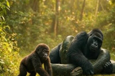 El Bebé Gorila que Salvó a su Padre de una Pitón Gigante: Un Héroe Inesperado en la Selva