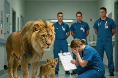 Un león apareció en el hospital con su bebé… lo que pasó después rompió corazones