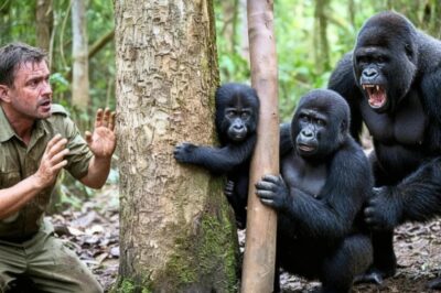 Un guardabosques ve a un bebé gorila gritar atrapado… lo que pasó después impactó a todos