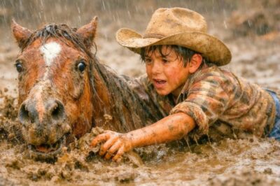 CÁLMATE, TE VOY A SALVAR, DIJO EL NIÑO VAQUERO MIENTRAS SE ARRIESGABA PARA SALVAR AL CABALLO…