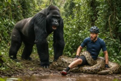 Un ciclista atrapado por una pitón… y lo que hizo un gorila sorprendió a todos